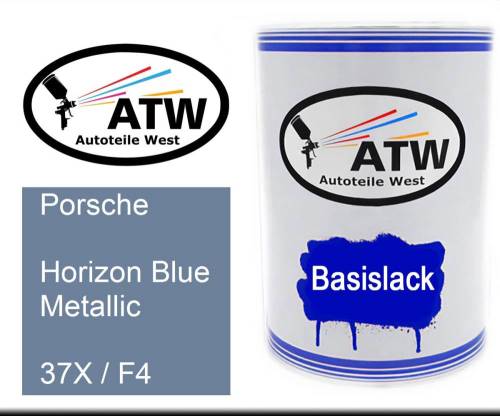 Porsche, Horizon Blue Metallic, 37X / F4: 500ml Lackdose, von ATW Autoteile West.